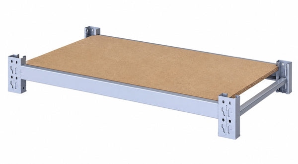 VISIPLAS LongSpan shelving 1200mm particle board shelf kit comprising two 1200mm beams and 1 x 1200mm particle board