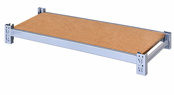 VISIPLAS LongSpan shelving 1800mm particle board shelf kit comprising two 1800mm beams and one x 1800mm particle board