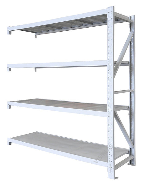 Angled View V20184A VISIPLAS 2000mm High Add-On Bay with 1800mm x 600mm Shelves on 4 Levels