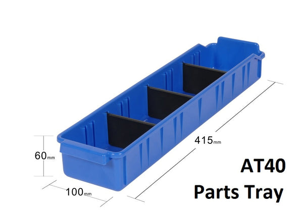 VISIPLAS AT40 Parts Tray showing dimensions