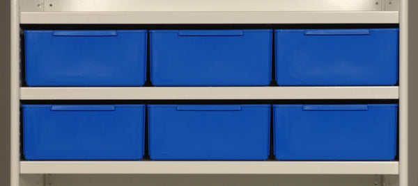 AT44 Parts Trays Showing Three Trays on 900mm Wide x 400mm Deep Shelf