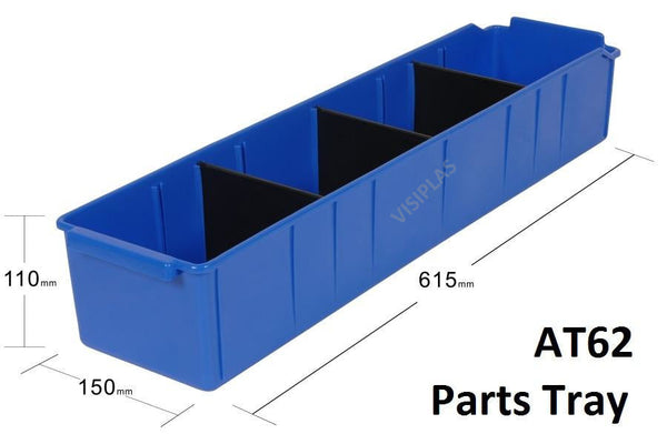 AT62 VISIPLAS Parts Trays Showing Dimensions and Description