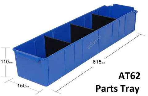AT62 VISIPLAS Parts Trays Showing Dimensions and Description
