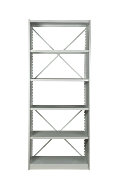 Front View of VISIPLAS BS201 Steel Shelving Kit with 6 Shelves