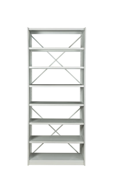 Front view of BS203 Steel Shelving Kit with 8 Shelves