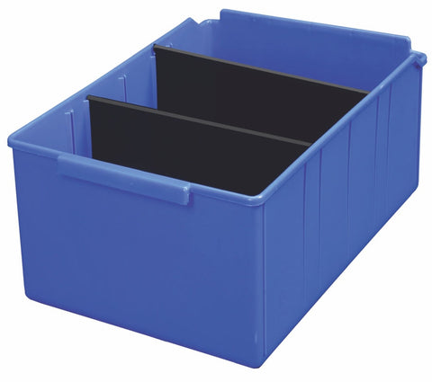 Parts Trays 415x300x185mm incl. 2 Dividers Pack of 6 VISIPLAS AT45